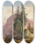 Triptych art skateboard deck of Carl Hasch Der Eiger Der Mnch Und Der Silberhorn In Der Schweiz by Carl Hasch (1834-1897)