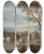Triptych art skateboard deck of Joseph Van Bredael Le Dpart Pour Le March Prs Dun Moulin by Joseph Van Bredael (1688-1739)