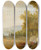 Triptych art skateboard deck of Follower Of Hubert Robert Figures On A Terrace Overlooking A Large Lake by Follower Of Hubert Robert (1733-1808)