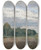 Triptych art skateboard deck of Hugo Darnaut Nordische Landschaft by Hugo Darnaut (1850-1937)