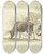 Triptych art skateboard deck of Johann Georg Wagner Ruhender Hirt Mit Einer Kuh Vor Einem Haus by Johann Georg Wagner (1732-1767)