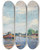 Triptych art skateboard deck of Alfred Sisley Canal Du Loing Saintmamms by Alfred Sisley (1840-1899)