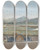 Triptych art skateboard deck of Jeanetienne Liotard View Toward The Mont Blanc Massif From The Artists Studio At Geneva With A Selfportrait by Jean-Etienne Liotard (1702-1789)