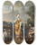 Triptych art skateboard deck of Jan Mijtens Granida And Daiphilo Double Portrait Of A Young Couple by Jan Mijtens (1614-1670)