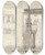 Triptych art skateboard deck of Gangaram Chintaman Tambat Exterior View Of The Temple At Ekvera Karle by Gangaram Chintaman Tambat