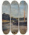 Triptych art skateboard deck of Carl Schuch Segelschiff Auf Der Havel by Carl Schuch (1846-1903)