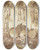 Triptych art skateboard deck of Hubert Robert Weinlager In Einer Nischenhalle Mit Vier Statuen Antiker Gottheiten by Hubert Robert (1733-1808)
