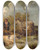 Triptych art skateboard deck of George Morland A Farm Boy With A Donkey Pigs And A Sheep Dog by George Morland (1763-1804)