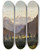 Triptych art skateboard deck of Franz Steinfeld A View Of The Dachstein Massif From The Alpenhotel Wasnerin In Bad Aussee by Franz Steinfeld (1787-1868)