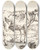 Triptych art skateboard deck of Marcus De Bye Stende Tyrekalv Vendt Mod Hjre by Marcus de Bye (1638-1688)