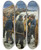 Triptych art skateboard deck of Michael Ancher The Lifeboat Is Taken Through The Dunes by Michael Ancher (1849-1927)