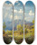 Triptych art skateboard deck of Joachim Frich Landscape Motif From The Numme Valley In Norway by Joachim Frich (1810-1858)