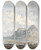 Triptych art skateboard deck of Thomas Girtin Dumbarton Rock And Castle by Thomas Girtin (1775-1802)