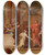Triptych art skateboard deck of Continental School Mythological Scene Of A Tomb In A Landscape With Classical Ruins by Continental School