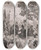 Triptych art skateboard deck of Charles Paul Renouard Dejeuner En Plaein Air Aux Indes Neerlandaises by Charles Paul Renouard (1845-1924)
