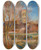 Triptych art skateboard deck of Pierreauguste Renoir Lglise Essoyes_2 by Pierre-Auguste Renoir (1841-1919)