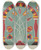 Triptych art skateboard deck of American 20Th Century Study For Proposed Portfolio Decorated Chests Of Rural Pennsylvania_7 by American 20Th Century