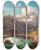 Triptych art skateboard deck of Edmund Mahlknecht A View Of The Dachstein Massif by Edmund Mahlknecht (1820-1903)