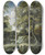 Triptych art skateboard deck of Jan Van Der Heyden View In The Woods by Jan van der Heyden (1637-1712)