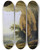 Triptych art skateboard deck of Caspar Wolf Landscape With Beatus Cave by Caspar Wolf (1735-1783)