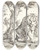 Triptych art skateboard deck of Marcus De Bye Siddende Lve by Marcus de Bye (1638-1688)