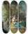 Triptych art skateboard deck of Sbastien Jacques Leclerc Scne Galante by Jacques Sebastien Leclerc (1734-1785)