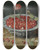 Triptych art skateboard deck of Jacob Van Hulsdonck Wild Strawberries And A Carnation In A Wanli Bowl by Jacob Van Hulsdonck (1582-1647)