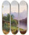 Triptych art skateboard deck of Josef Schwemminger View Over Lake Zell To The Steinernes Meer With Prielau Castle In The Background by Josef Schwemminger (1804-1895)
