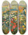 Triptych art skateboard deck of Robert Antoine Pinchon Jardin Darntal by Robert Antoine Pinchon (1886-1943)