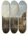 Triptych art skateboard deck of Johan Barthold Jongkind View On Monmartre by Johan Barthold Jongkind (1819-1891)