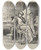 Triptych art skateboard deck of Charles Dana Gibson Advice To The Mentally Feeble Go Back To The Stable As Soon As Possible by Charles Dana Gibson (1867-1944)