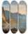 Triptych art skateboard deck of Ludwig Halauska St Nikola Im Strudengau by Ludwig Halauska (1827-1882)