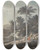 Triptych art skateboard deck of Jeanbaptiste Pillement Shepherds Resting By A Stream by Jean-Baptiste Pillement (1728-1808)