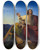 Triptych art skateboard deck of Alexander Heubel Moses Aaron And Hur by Alexander Heubel (1813-1847)