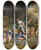Triptych art skateboard deck of Willem Van Mieris Armida Binding The Sleeping Rinaldo With Flowers by Willem Van Mieris (1662-1747)
