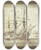 Triptych art skateboard deck of Joseph Vernet Marine Links Ein Dreimaster Rechts Ein Leuchtturm by Joseph Vernet