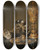 Triptych art skateboard deck of Willem Claesz Heda Still Life With Metal Vessels And A Watch On A Table by Willem Claesz Heda (1594-1680)