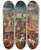 Triptych art skateboard deck of Venetian School The Giovedi Grasso Festival With The Forze Dercole In The Piazetta Venice by Venetian School