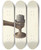 Triptych art skateboard deck of Carol Larson Zoar Floor Lighting Device by Carol Larson
