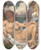 Triptych art skateboard deck of Rudolf Jelinek Resting By The Seaside by Rudolf Jelinek (1880-1944)