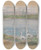 Triptych art skateboard deck of Alfred Sisley Four Geese By A Pond by Alfred Sisley (1840-1899)