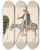 Triptych art skateboard deck of Francisco Fierro Boy On Mule Driving Another Mule Loaded With Hay by Francisco Fierro (1807-1879)
