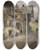Triptych art skateboard deck of Georg Janny Dorfstrae In Den Alpen by Georg Janny (1864-1935)