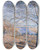 Triptych art skateboard deck of Alfred Sisley Banks Of The Loing Autumn Effect by Alfred Sisley (1840-1899)