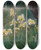 Triptych art skateboard deck of Maksymilian Neuman Irises In The Graveyard by Maksymilian Neuman