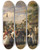 Triptych art skateboard deck of Mikls Barabs The Arrival Of The Bride by Miklos Barabas (1810-1898)
