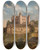 Triptych art skateboard deck of Andrzej Grabowski Castle In Winicz by Andrzej Grabowski (1833-1886)