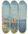 Triptych art skateboard deck of Lilly Walther View Between Jalta And Hursuf by Lilly Walther (1866-1946)