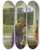 Triptych art skateboard deck of Edwin Lord Weeks Figures In An Interior With Garden Of Palms Beyond_2 by Edwin Lord Weeks (1849-1903)