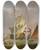 Triptych art skateboard deck of Jan Van Os Shipping In A Storm Off The Coast by Jan Van Os (1744-1808)